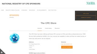 The CPE Store - NASBA Registry