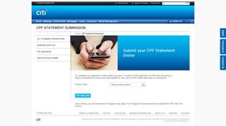 CPF Statement Submission – Citibank Singapore