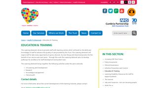 Education & Training | Cumbria Partnership NHS Foundation Trust CPFT