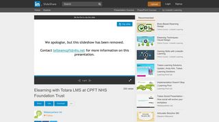 Elearning with Totara LMS at CPFT NHS Foundation Trust - SlideShare
