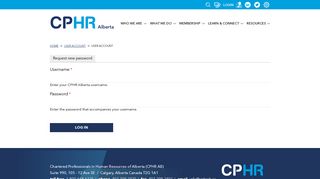 User account | CPHR Alberta