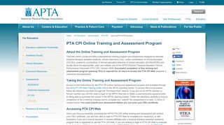 PTA CPI Online Training and Assessment Program - APTA
