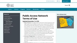 Public Access Network Terms of Use | Calgary Public Library