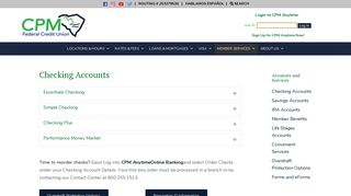 Checking Accounts - CPM Federal Credit Union