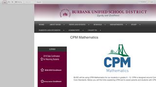 CPM Mathematics • Page - Burbank Unified School District