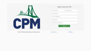 CPM Sign in - CPM Educational Program