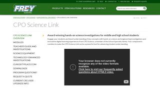 CPO Science Link Overview - Frey Scientific