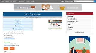 cPort Credit Union - Portland, ME at 285 Forest ... - Credit Unions Online