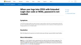When user logs into CPOS with Extended Login (bar code or MSR ...