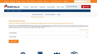 Credit Card and Debit Card Protection Plan - ICICI Bank