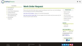 Work Order - Cal Poly Pomona