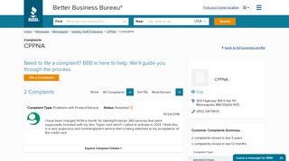 CPPNA | Complaints | Better Business Bureau® Profile