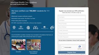 Register - American Health Care Academy