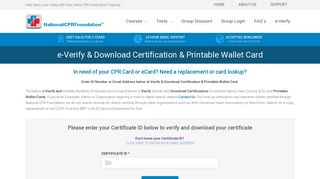 e-Verify & Download Certification & Printable Wallet Card | CPR ...