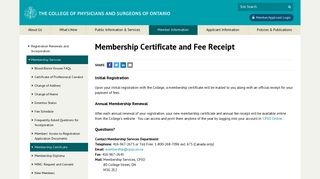 | Membership Certificate and Fee Receipt | Membership Services ...