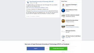 Cape Peninsula University of Technology (CPUT) - Facebook