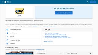 CPW: Login, Bill Pay, Customer Service and Care Sign-In - Doxo