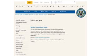 Colorado Parks & Wildlife - Volunteer Now