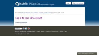 Log in to your CQC account | OLS - CQC Provider Portal