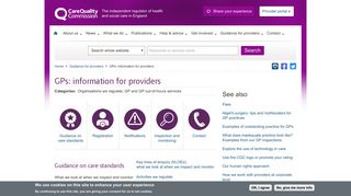 GPs: information for providers | Care Quality Commission - CQC