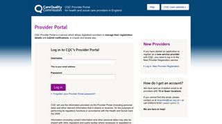 Provider Portal | OLS - CQC