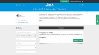 Jobs at CR Solutions Port Elizabeth | CareerJunction