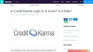 Is Credit Karma Legit Or A Scam? Is It Safe? - WalletHub