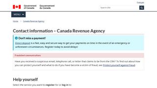 Contact information – Canada Revenue Agency - Canada.ca