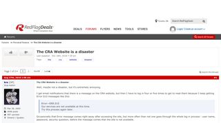 The CRA Website is a disaster - RedFlagDeals.com Forums