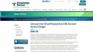 Get your User ID and Password at CRA: Account Access Changes ...