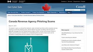 Canada Revenue Agency Phishing Scams