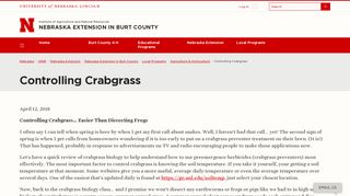 Controlling Crabgrass | Nebraska Extension