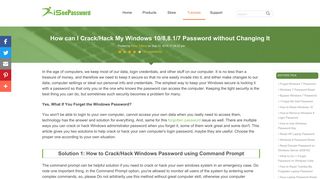 How can I Crack My Windows 10/8,8.1/7 Password without Changing It