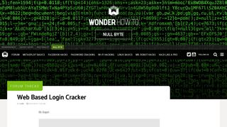 Web Based Login Cracker « Null Byte :: WonderHowTo