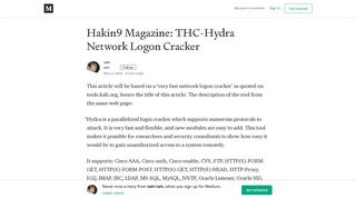 Hakin9 Magazine: THC-Hydra Network Logon Cracker – sam iam ...