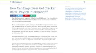 How Can Employees Get Cracker Barrel Payroll Information ...