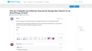How do I integrate my Craftsman AssureLink Garage Door Opener to ...