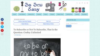 Craftsy Unlimited - So Sew Easy