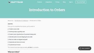 Introduction to Orders - Guide | Craftybase