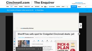 Sheriff has safe spot for Craigslist Cincinnati deals: jail