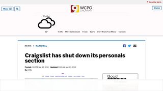 Craigslist has shut down its personals section - WCPO.com