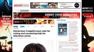 Mysterious Craigslist post calls for crying and ... - Detroit Metro Times