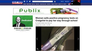 Woman sells positive pregnancy tests on Craigslist ... - Action News Jax