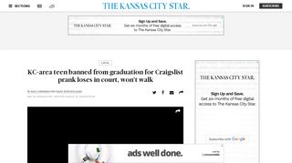 Prank Craigslist post gets graduation ban - The Kansas City Star