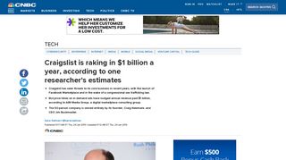 Craigslist posts annual revenue of $1 billion: Study - CNBC.com