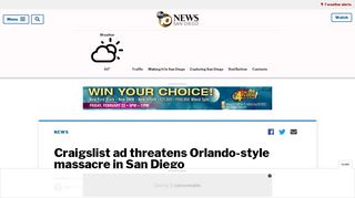 Craigslist ad threatens Orlando-style massacre in San Diego - KGTV