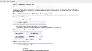 craigslist | about | help | how to post