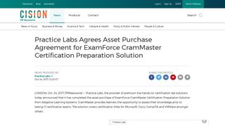 Practice Labs Agrees Asset Purchase Agreement for ExamForce ...