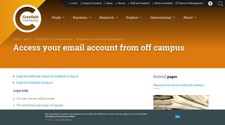 Access your email account from off campus - Cranfield University