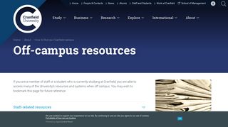 Off-campus resources - Cranfield University